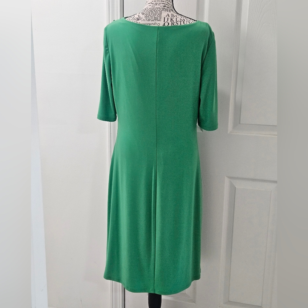 Ralph Lauren Green Midi Dress with Cowl Neck. Size 14 - Picture 4 of 7